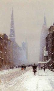 Fifth Avenue in Winter by Lowell Harrison