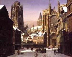 Dutch Cathedral Town by Heinrich Hansen