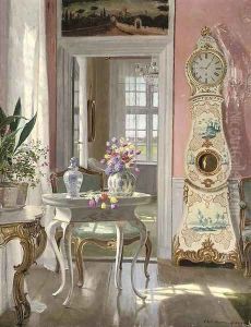 Summer blooms in an interior by Heinrich Hansen