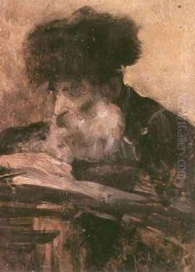 Jew Wearing a Fox Hat by Samuel Hirszenberg