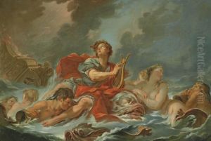 Arion Saved By The Dolphins by Francois Boucher