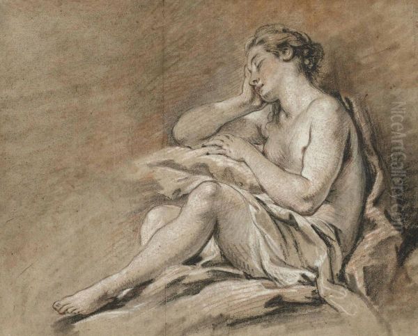 Etude De Jeune Femme Endormie - view 1
