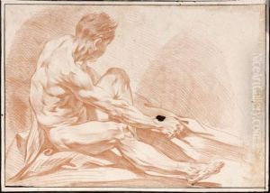 Academie D'homme Assis by Francois Boucher