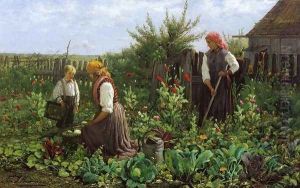 Tending the Garden I by Johann (John) J. Hammer