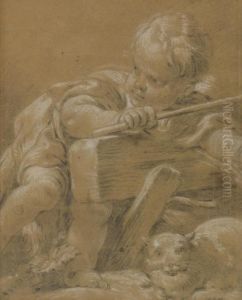 Collector's Mark P On The Reverse (lugt 205) by Francois Boucher