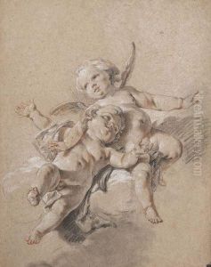 Deux Amours Dans Les Nuees by Francois Boucher