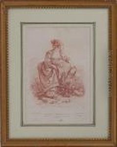 Girl Watering Flowers by Francois Boucher