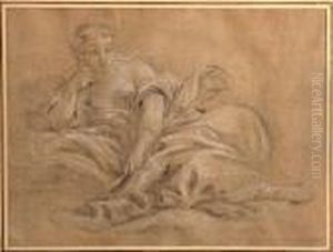 A Study Of A Reclining Woman by Francois Boucher