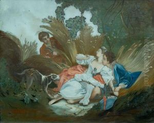 Annette Et Lubin Surpris Par Le Bailli by Francois Boucher