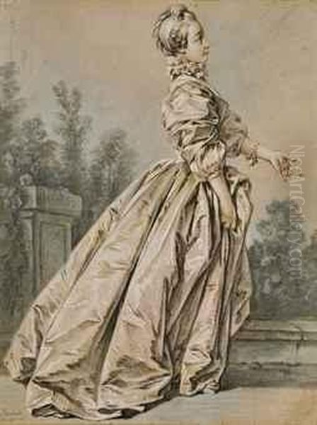 Femme Dans Un Parc Tournee Vers La Droite, Autrefois Dite 'madame De Pompadour' - view 1