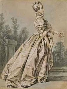Femme Dans Un Parc Tournee Vers La Droite, Autrefois Dite 'madame De Pompadour' by Francois Boucher