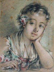 Portrait De Jeune Femme by Francois Boucher