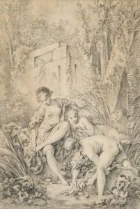Les Graces Au Bain by Francois Boucher