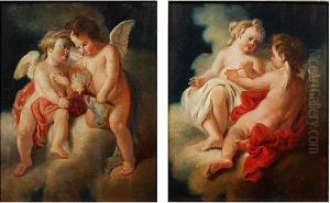 Putti, And Another Similar A Pair by Francois Boucher