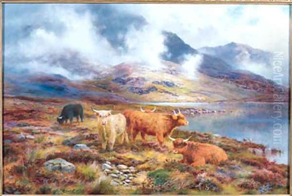 Highland Cattle by a Loch 2 - view 1