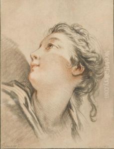 Etude De Tete De Femme by Francois Boucher