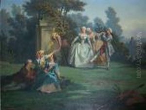 Dejeuner Et Danse Champetre. by Francois Boucher