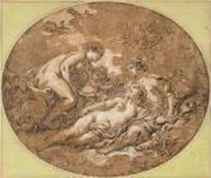 Les Trois Graces Et L'amour by Francois Boucher