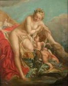 Venus Descend De Son Char Pour Entrer Au Bain by Francois Boucher