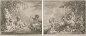Retour De Chasse Et Fete De Bacchus by Francois Boucher