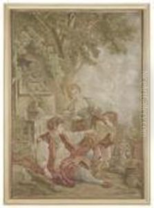 A Shepherd Sending A Dove To Carry A Billet Doux by Francois Boucher