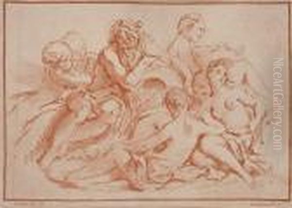 Dieu Fleuve Et Nymphes Par Gilles Demarteau - view 1