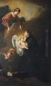 The Holy Virgin And Child With Saint Stanislas Kostka by Francois Boucher