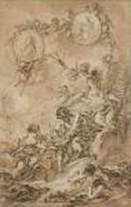 L'allegorie De L'education De Louis Xv by Francois Boucher