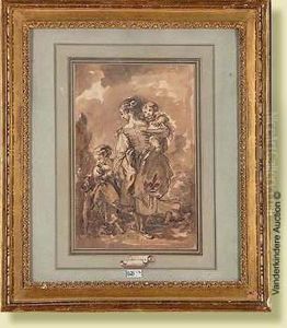 Jeune Femme Portant Un Enfant by Francois Boucher
