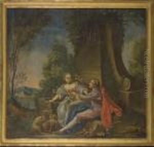 Scene Galante Avec Une Bergere by Francois Boucher
