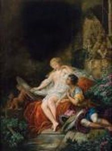 Rinaldo Und Armida Mit Dem Zauberspiegel by Francois Boucher