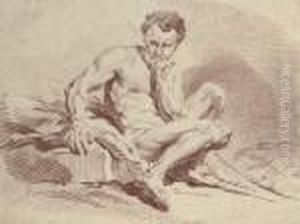 Academie D'homme Nu Assis, D'apres Boucher by Francois Boucher