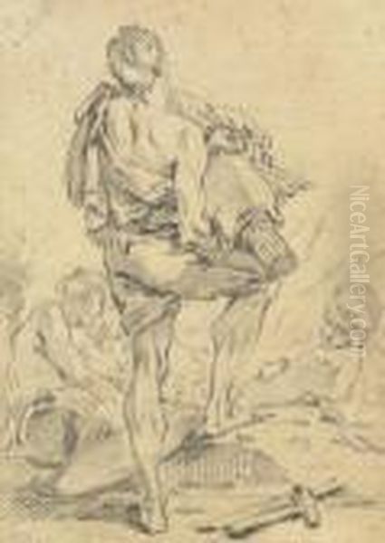 A Roman Man Carrying Fasces And Arms, Seen From Behind - view 1