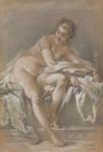 A Seated Female Nude by Francois Boucher