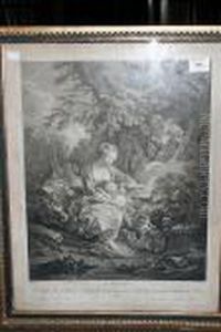 "le Bouquet Bien Recu" And "la Fecondite" by Francois Boucher