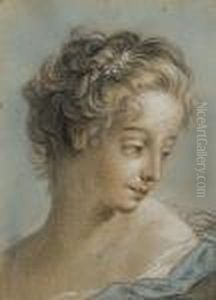 Tete De Femme, D'apres Boucher by Francois Boucher