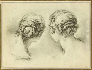 Deux Etudes De Tetes Vues De Dos