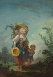A Young Mother And Her Two Children by Francois Boucher