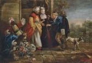 A Turkish Gentleman And A Lady
Refusing Hospitality To A Traveller And His Dog, With A Young African
Boy Holding A Monkey On A Lead A Turkish Gentleman And A Lady
Refusing Hospitality To A Traveller And His Dog, With A Young African
Boy Holding A Monkey On A Lead