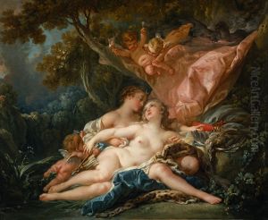 Leda And The Swan; Diana And Calisto by Francois Boucher