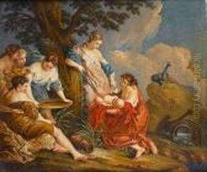 The Birth Of Adonis; And The Death Of Adonis by Francois Boucher