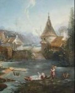 Paesaggio Fluviale Con Casse by Francois Boucher