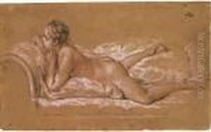 A Female Nude Reclining On A Chaise-longue by Francois Boucher