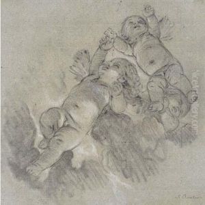 Trois Putti Volant by Francois Boucher