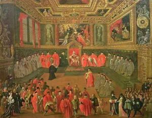 Audience with the Doge in at the College of the Ducale Palace by Joseph the Younger Heintz