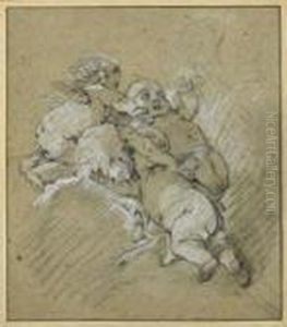 "trois Amours Dans Les Nuages" by Francois Boucher