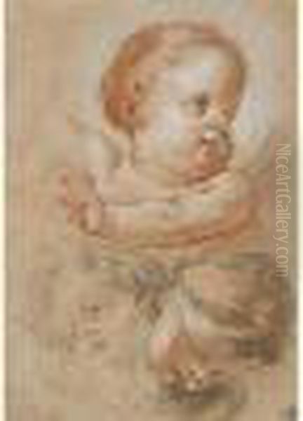 Trois Etudes De Tetes De Putti - view 1