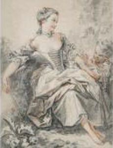 Seated Young Woman by Francois Boucher