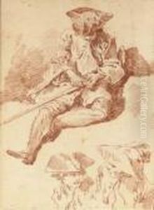 Un Soldat Assis by Francois Boucher