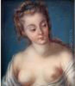 - Jeune Femme En Buste, La Gorge Denudee, Un Collier De Perles Dans Les Cheveux - Jeune Femme En Buste, La Gorge Denudee, Un Collier De Perles Dans Les Cheveux